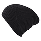 Gorro Unisex Punto Suave Algodon Invierno Liso 028 Negro - Miniatura 1