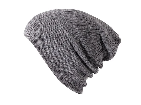 Gorro Unisex Punto Suave Algodon Invierno Liso 028 Gris
