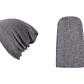 Gorro Unisex Punto Suave Algodon Invierno Liso 028 Gris - Miniatura 2