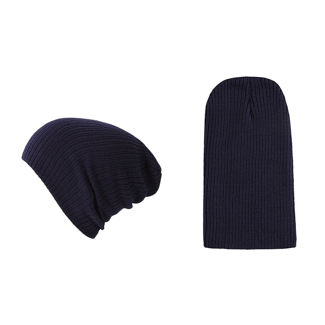 Gorro Unisex Punto Suave Algodon Invierno Liso 028 Azul 2