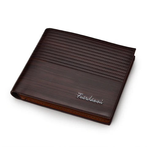 Billetera Vintage Hombres Cuero Delgado LCC-D001 Cafe