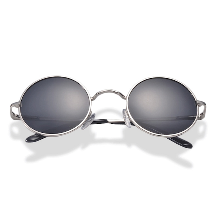 Gafas Sol Clasicas Polarizadas Vintage Retro BPZJ Negro Plateado 2