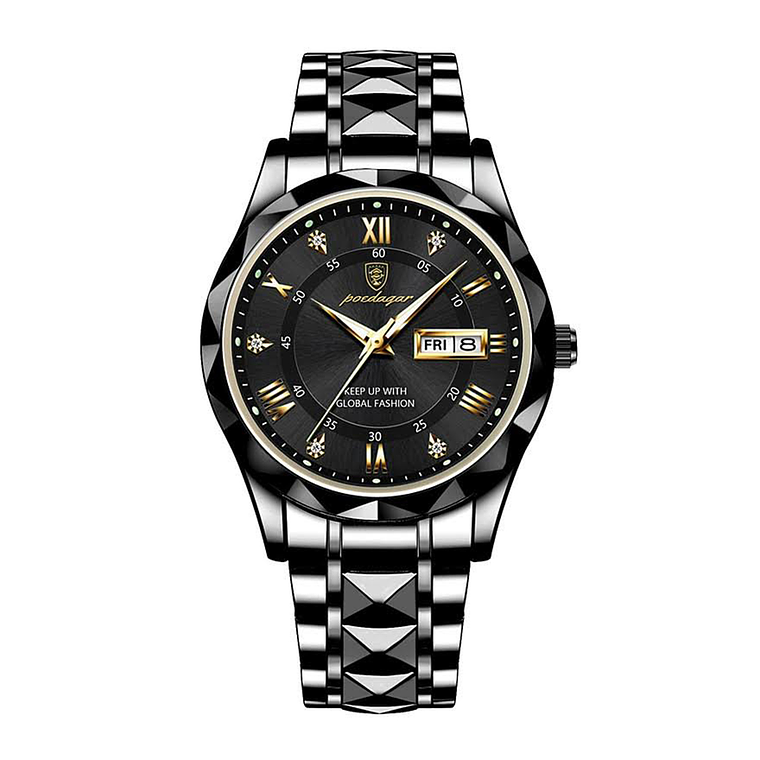 Reloj Hombre POEDAGAR 615 Acero Inoxidable Negro 1