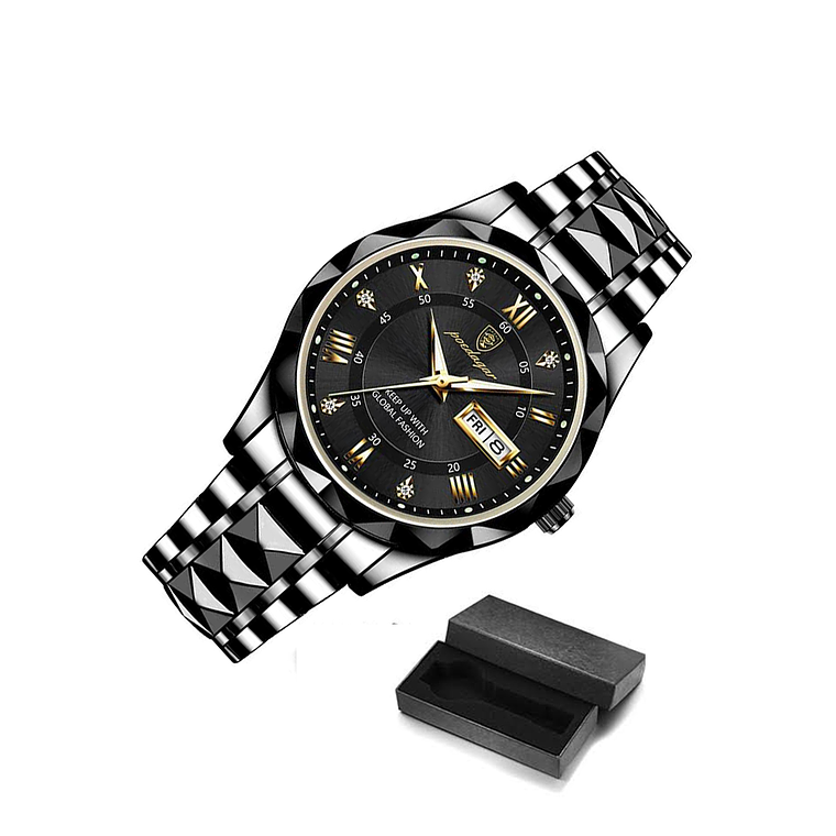 Reloj Hombre POEDAGAR 615 Acero Inoxidable Negro 2