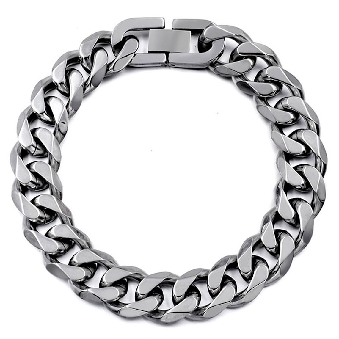 Pulsera Manilla Hombres Acero Inoxidable B284 Plateada 13mm 1