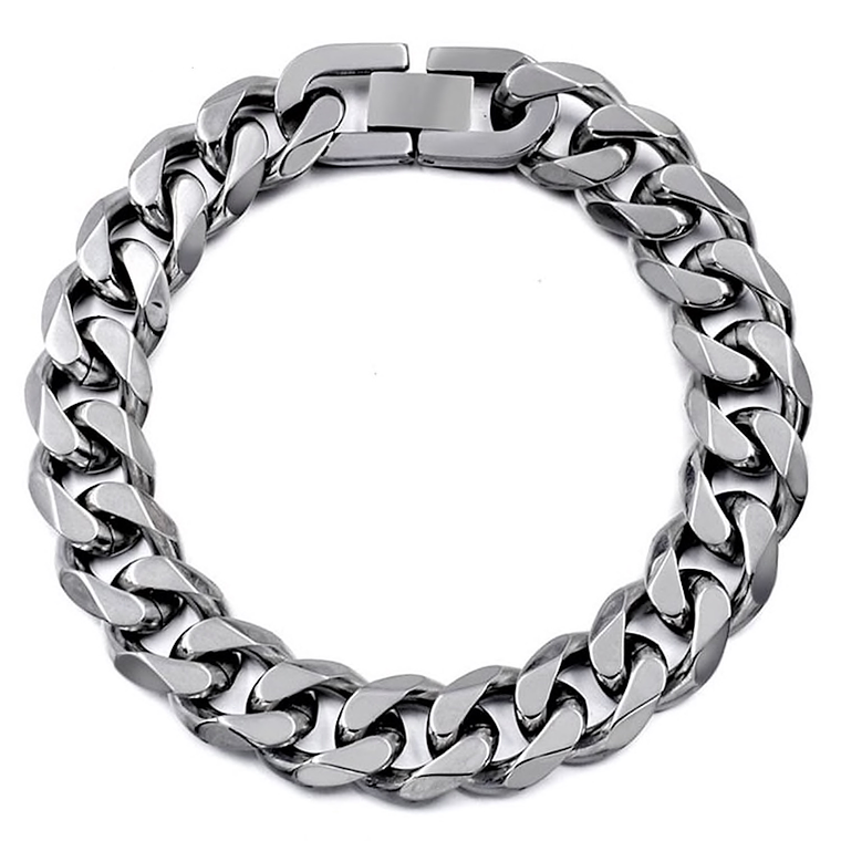 Pulsera Manilla Hombres Acero Inoxidable B284 Plateada 13mm 1