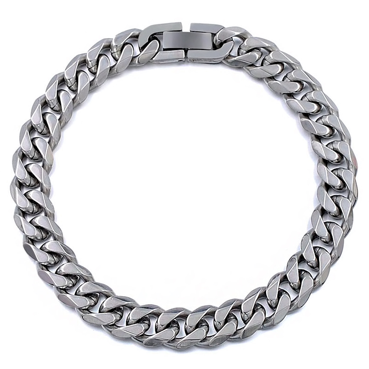 Pulsera Manilla Hombres Acero Inoxidable B284 Plateada 9mm 1