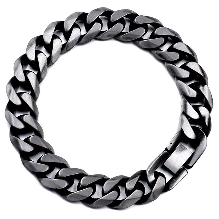 Pulsera Manilla Hombres Acero Inoxidable B284 Envejecida 13mm 1