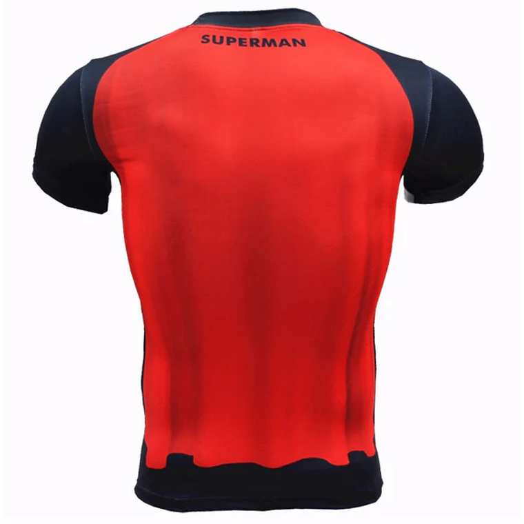 Camiseta Manga Corta Heroe Azul Rojo Slim Fit 2