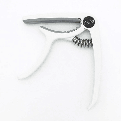 Capo Guitarra Acustica Clasica Plastico Resorte Blanco