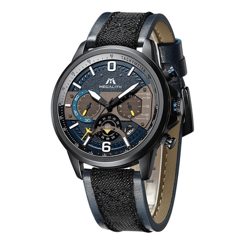 Reloj Cuarzo Hombre Deportivo MEGALITH 8083 Cronografo Negro