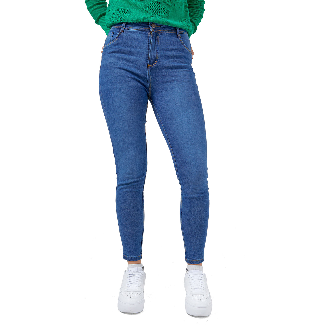 Pantalon Jean Mujer UrbenMood Levanta Cola Stretch 2305 Azul Clasico 7