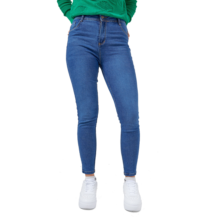 Pantalon Jean Mujer UrbenMood Levanta Cola Stretch 2305 Azul Clasico 7