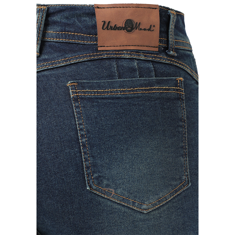 Pantalon Jean Mujer UrbenMood Levanta Cola Stretch 2305 Azul Verde 4