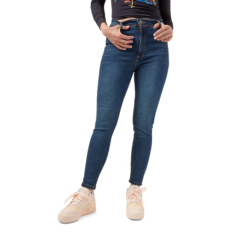Pantalon Jean Mujer UrbenMood Levanta Cola Stretch 2305 Azul Verde 5