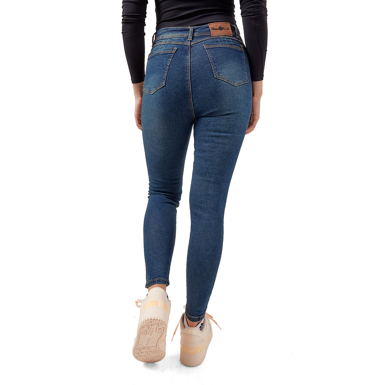 Pantalon Jean Mujer UrbenMood Levanta Cola Stretch 2305 Azul Verde 6
