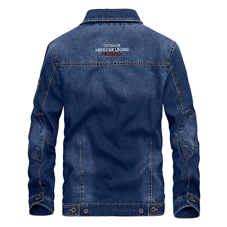 Chaqueta Hombre Denim Moda Casual Slim 1688 Azul Clasico 2