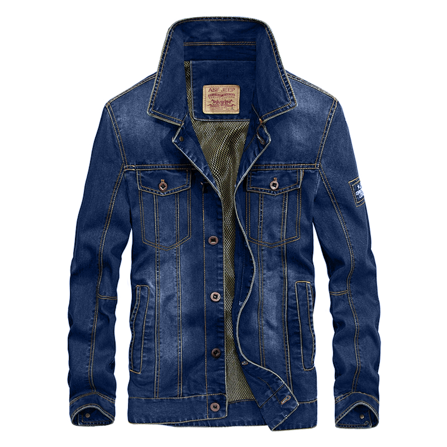 Chaqueta Hombre Denim Moda Casual Slim 1688 Azul Clasico