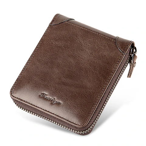 Billetera Cuero PU Hombre Monedero Vintage Bloqueo RFID 6065 Marron