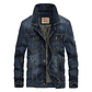 Chaqueta Hombre Denim Moda Casual Slim 1688 Azul Oscuro - Miniatura 1