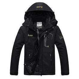 Chaqueta Hombre Gruesa Rompevientos Impermeable Negro