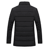 Chaqueta Casual Hombre Lana Alta Calidad Acolchada Negro