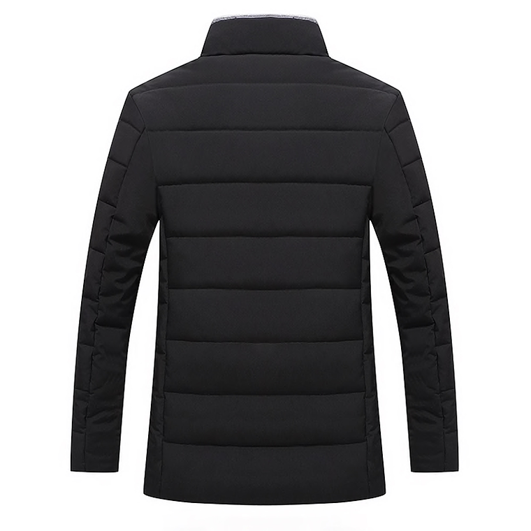 Chaqueta Casual Hombre Lana Alta Calidad Acolchada 1719 Negro 2