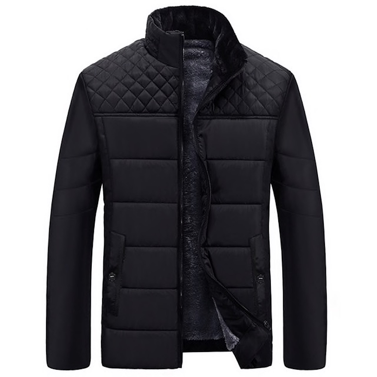 Chaqueta Casual Hombre Lana Alta Calidad Acolchada 609 Negro 1