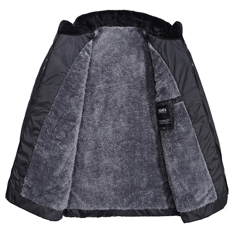 Chaqueta Casual Hombre Lana Alta Calidad Acolchada 609 Negro 3