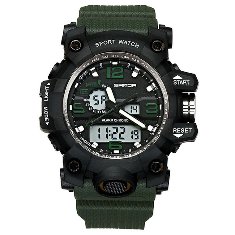 Reloj Deportivo Hombre Analogico Digital LED SANDA 742 4