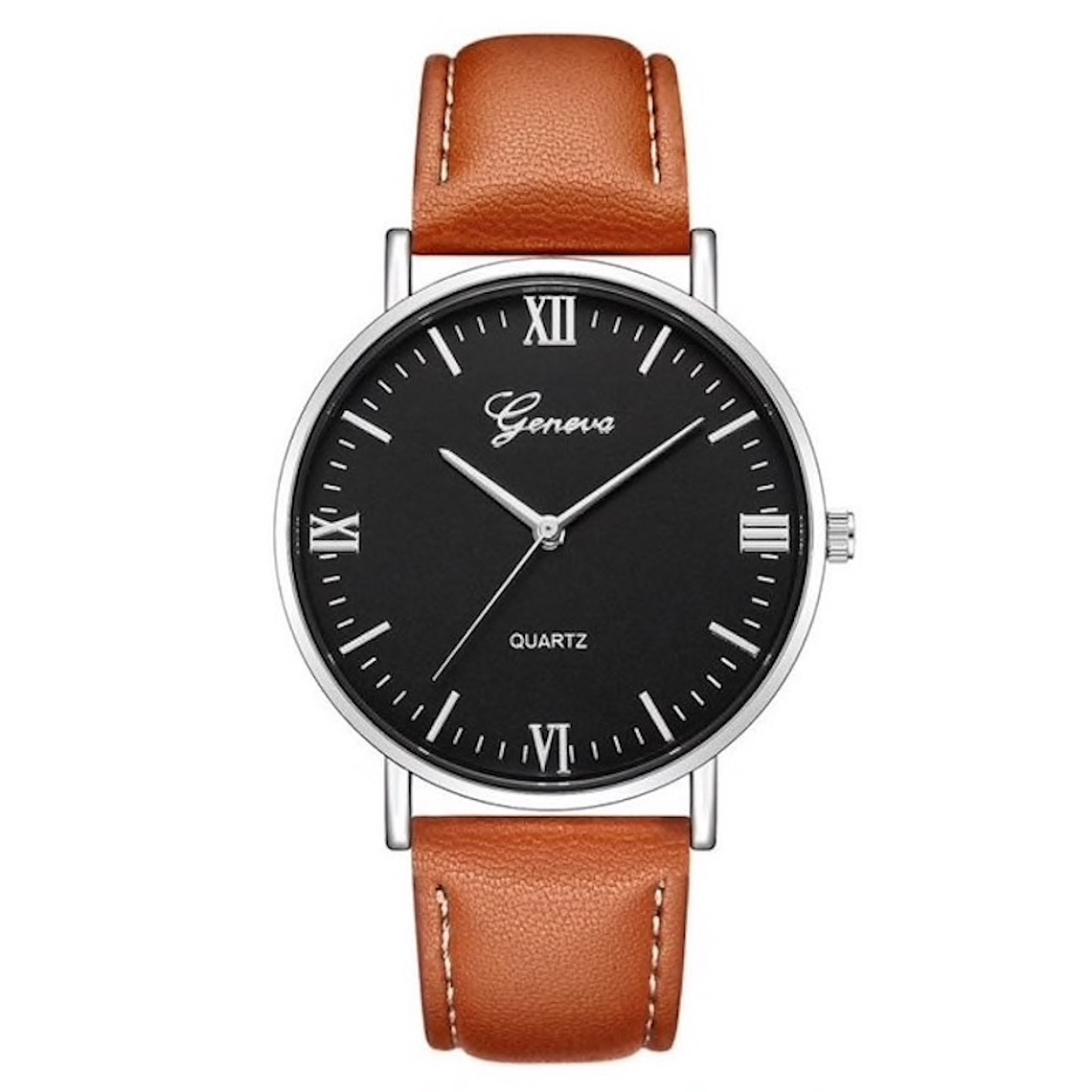 Reloj Pulso Cuero PU Cuarzo Dial Grande Clasico 5