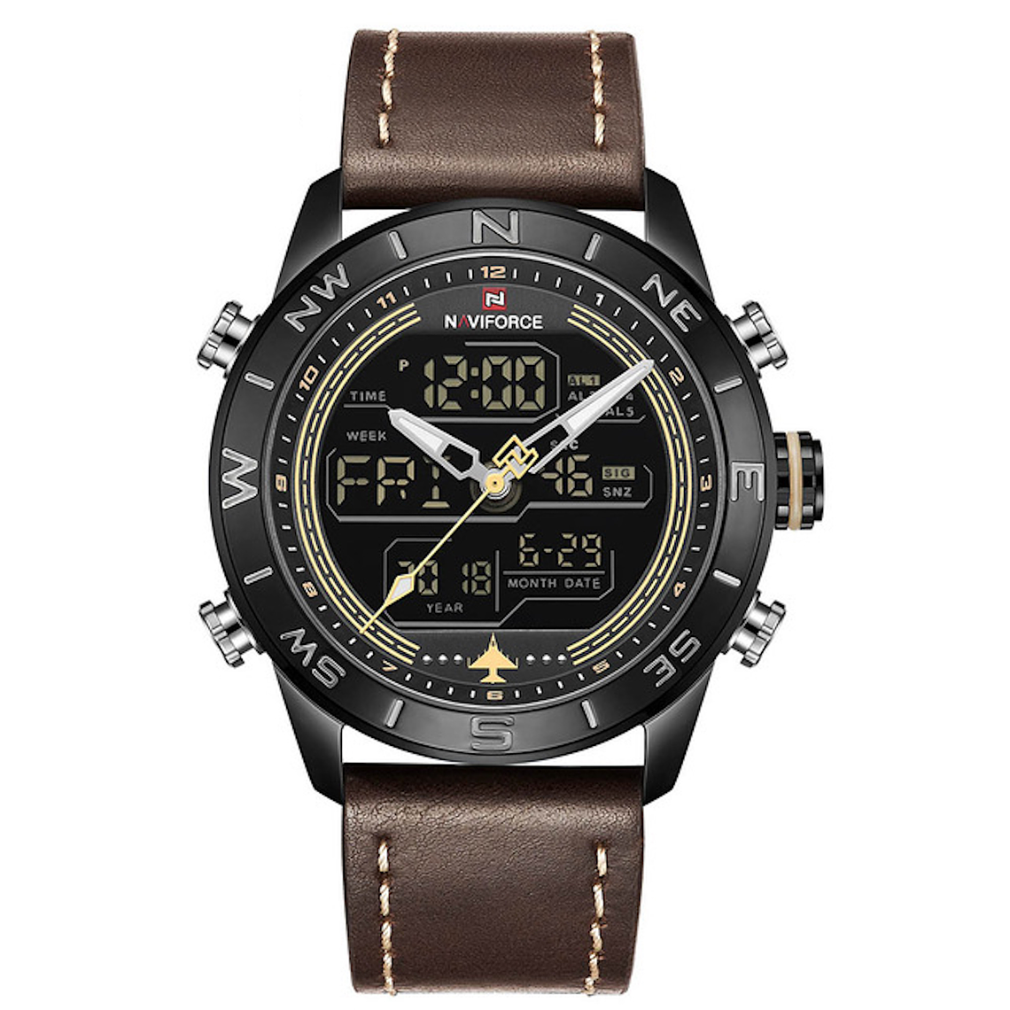Relojes Hombre LED Militar Cuero NAVIFORCE 9144 3