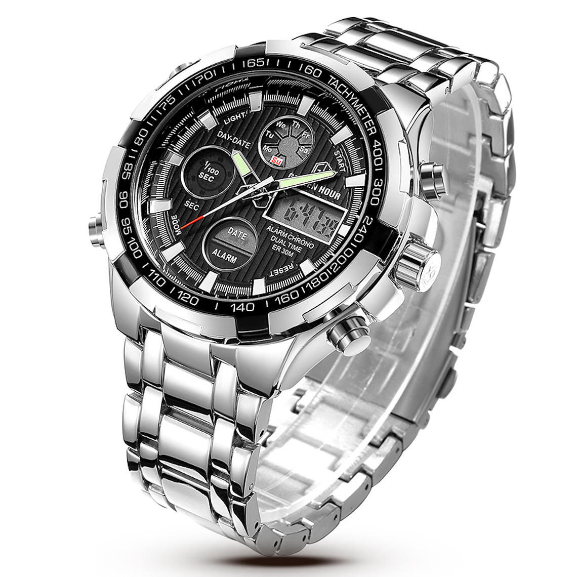 Reloj Hombre Digital Analogico GOLDEN HOUR 108 4