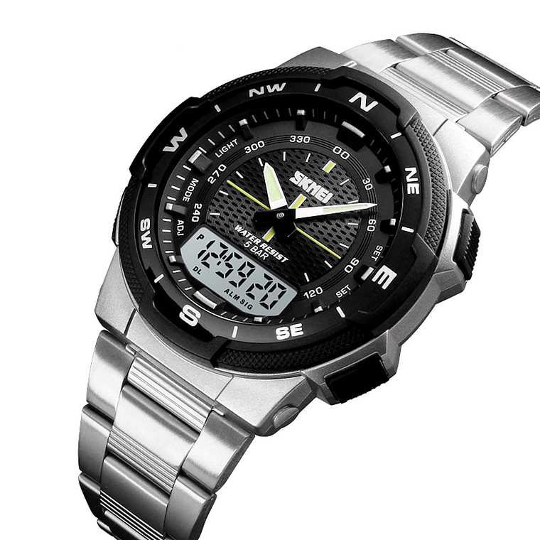 Reloj Hombre Deportivo Acero Inoxidable SKMEI 1370 4
