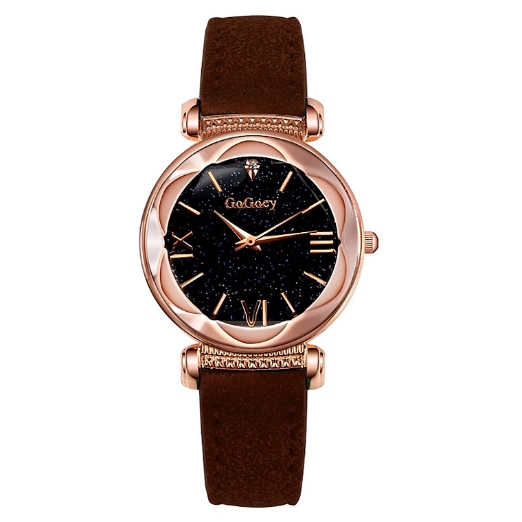 Reloj Mujer Estilo Firmamento Moda Cristal Cuero 2