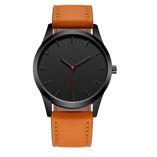 Reloj Hombre Cuarzo Deportivo Pulso Cuero T1300 Negro Marron