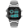 Fabi Store • Reloj deportivo digital SKMEI 1335 para hombres cuadrado  correa acero inoxidable