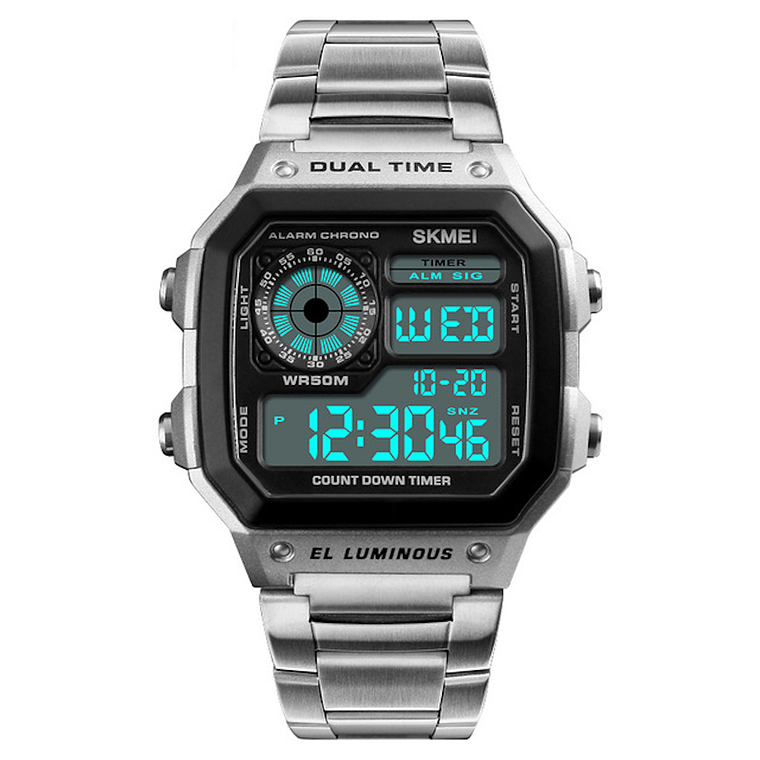 Reloj Hombre Digital Acero Inoxidable SKMEI 1335 2
