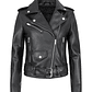 Chaqueta Mujer Cuero PU Suave Motocicleta AM01 Negro - Miniatura 1
