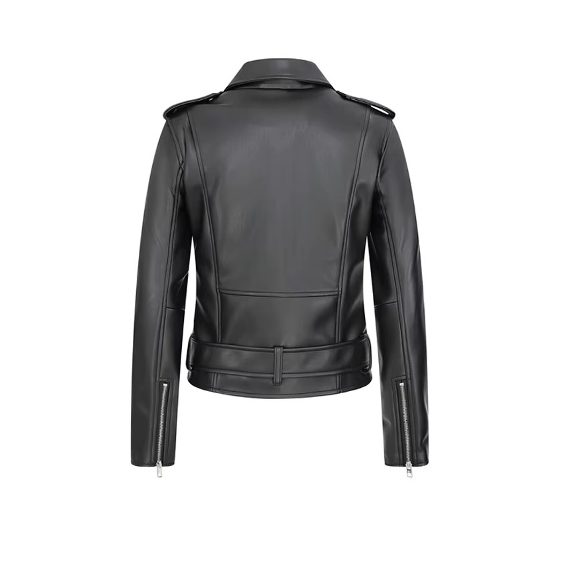 Chaqueta Mujer Cuero PU Suave Motocicleta AM01 Negro 2