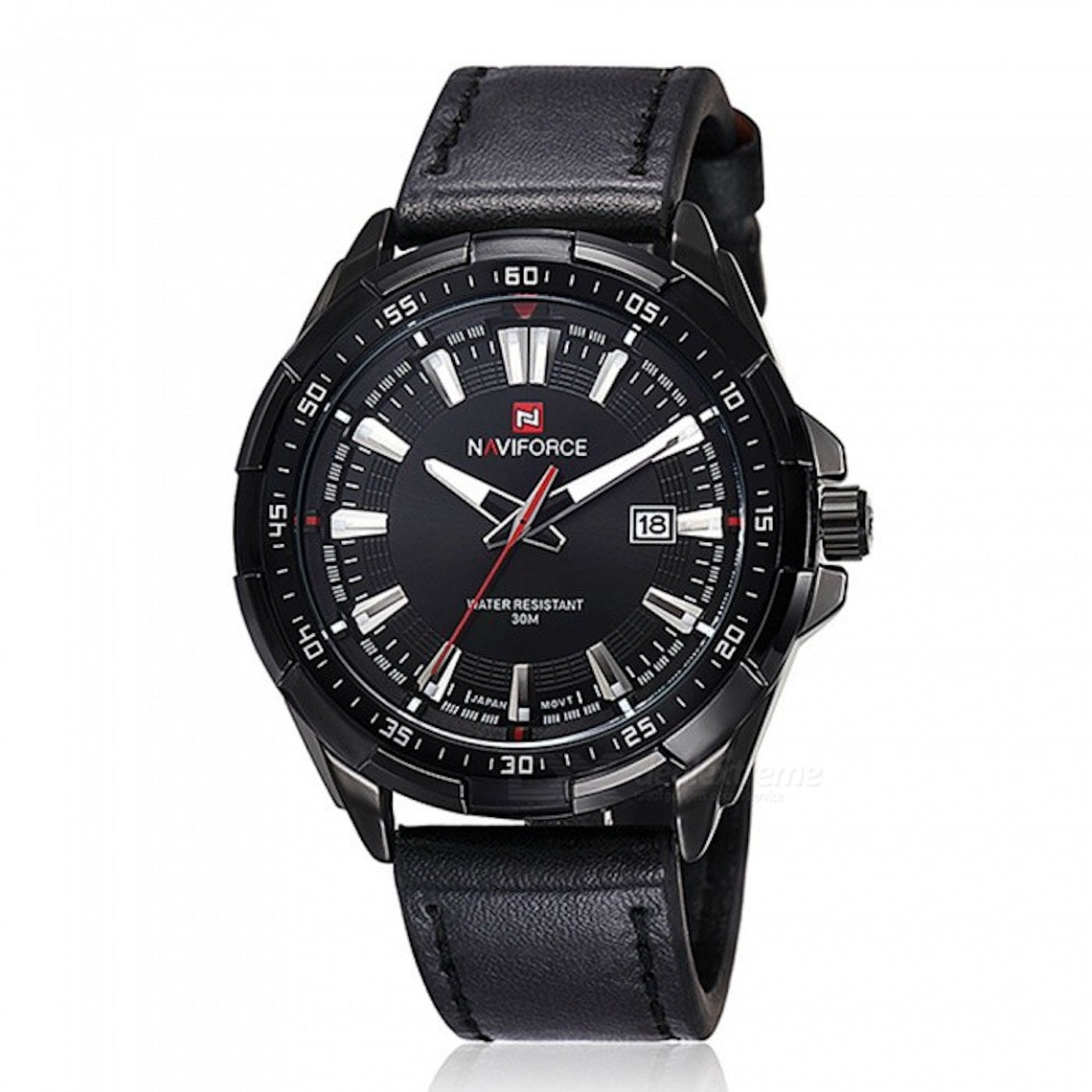 Reloj Hombre Cuarzo Pulso Cuero Fecha NAVIFORCE 9056 2
