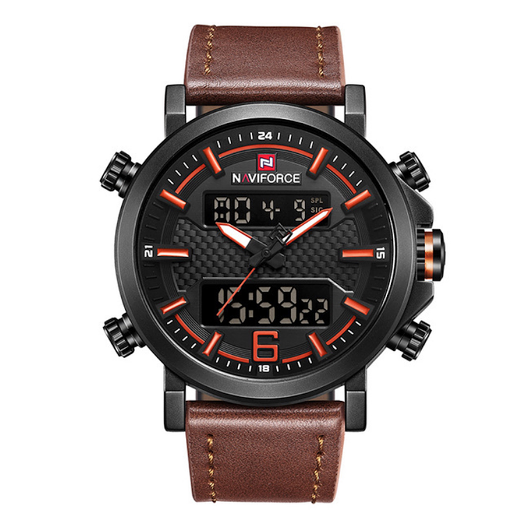 Reloj Hombre Deportivo Cuero LED NAVIFORCE 9135 1