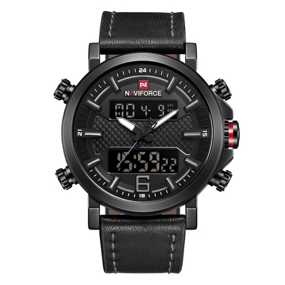 Reloj Hombre Deportivo Cuero LED NAVIFORCE 9135 3