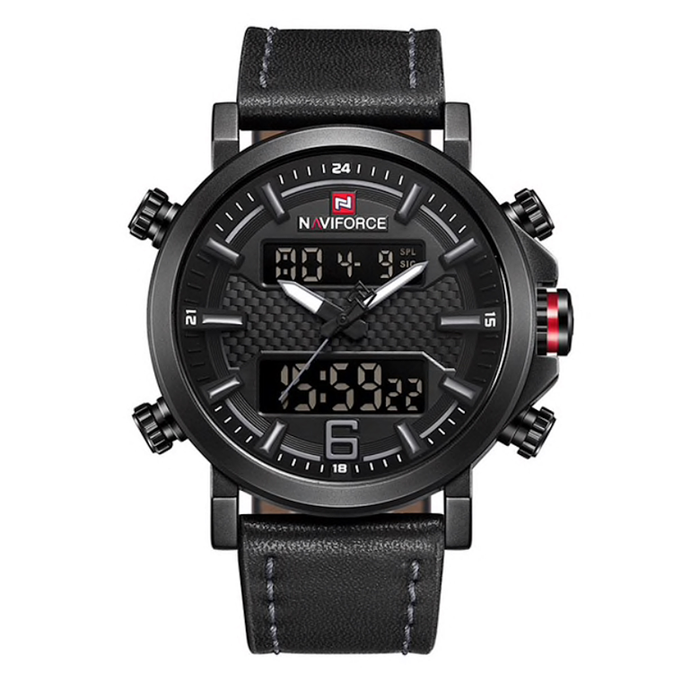 Reloj Hombre Deportivo Cuero LED NAVIFORCE 9135 3