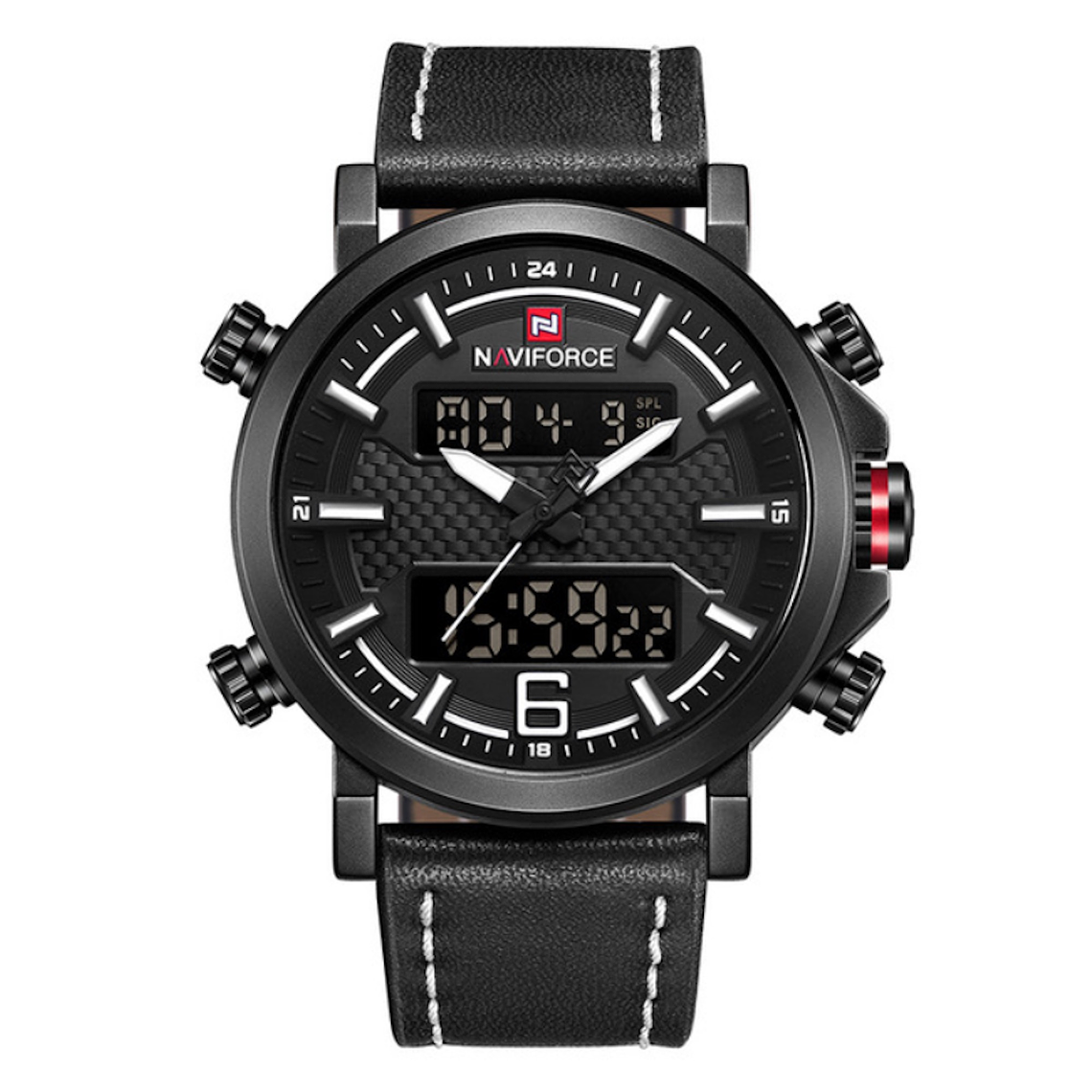 Reloj Hombre Deportivo Cuero LED NAVIFORCE 9135 4