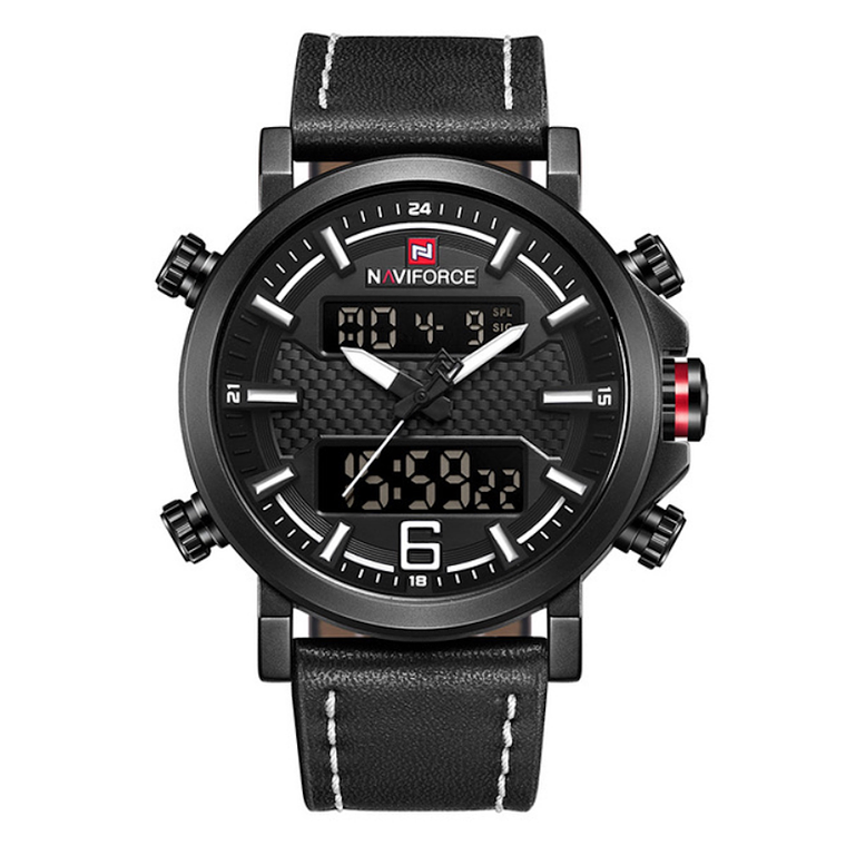 Reloj Hombre Deportivo Cuero LED NAVIFORCE 9135 4