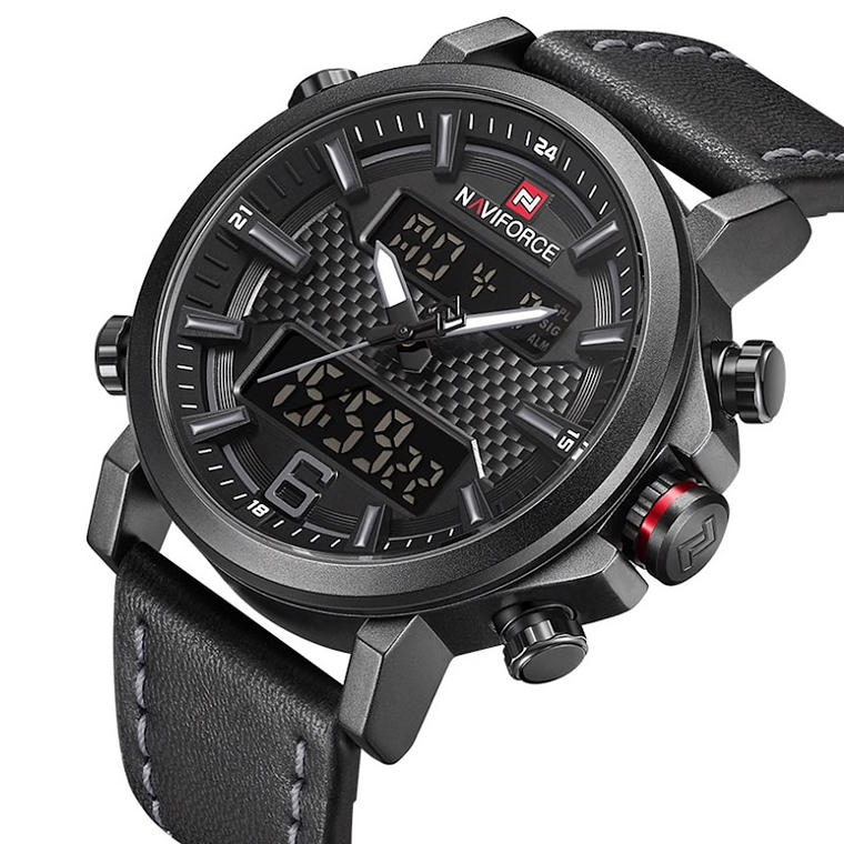 Reloj Hombre Deportivo Cuero LED NAVIFORCE 9135 6