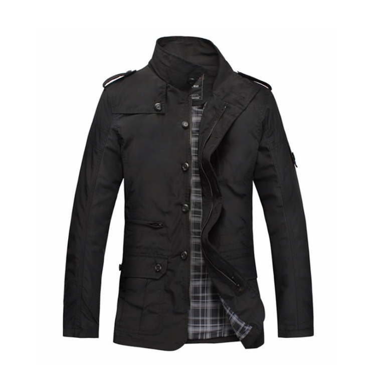 Chaqueta Hombre Casual Larga Slim Fit 1045 Negro 1