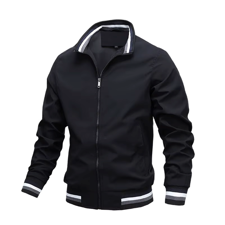 Chaqueta Hombre DS4211 Negro Cuello Alto Cremallera 1