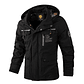 Chaqueta Cortavientos XY102 Negro Hombre Capucha - Miniatura 1